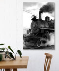 Dope Steam Train Black And White Canvas Poster Print For Living Room And Bedroom Decor, Vintage Antique Photo Wall Art, 8x12 Inch