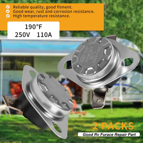 Must-Have RV Furnace Limit Switch Replacement 190 Fahrenheit Safety Overheat Protection For 85-III and other models shown