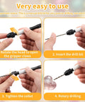 Step-by-step instructions showing Badass Ergonomic Pin Vise Hand Drill Kit With 18 Piece Micro Drill Bits 0.6Mm To 2.5Mm in use.