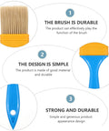 Close-up of 2 Inch Nylon Bristle Paint Brush With Plastic Handle, showing durable bristles, simple design, and strong handle.