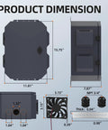 Product dimensions of Heavy Duty Outdoor Electrical Enclosure Box Built Like A Tank From Rugged Cold Rolled Steel With Removable Back Panel.