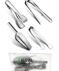 Four Piece Ice Tongs And Scoop Set For Ice Bucket Kit Stainless Steel Serving Tongs Sugar Cube Tongs and Shovel