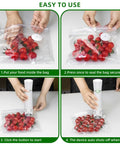 Handheld Food Vacuum Sealer That Keeps Food Fresh Up To Ten Times Longer in use with cherry tomatoes in clear bag