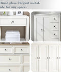Crystal Glass Cabinet Knobs Six Pack With Cuttable Screws on white furniture with sparkling finish