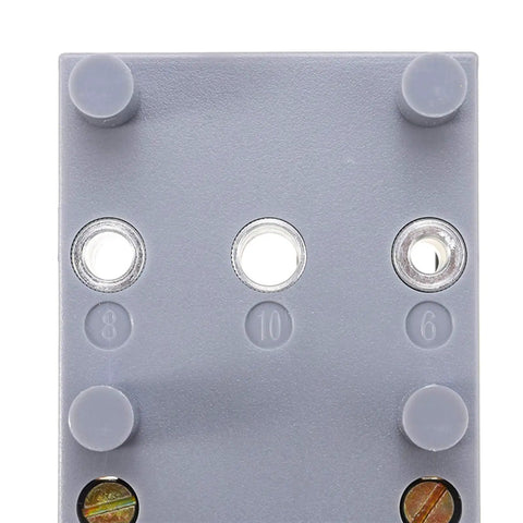 Pro Grade Handheld Drill Locator Guide With Pin Set For 6mm 8mm And 10mm Holes, gray ABS fixture with 6 8 10mm holes