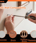 Installation of 100 Piece M6x60 Plastic Wall Anchors And Screws Kit for concrete, brick, hollow block, and drywall.