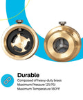 Three Quarter Inch FHT To Three Quarter Inch MHT Hose Bibb Anti Siphon Vacuum Breaker Brass Plumbing Fitting front view