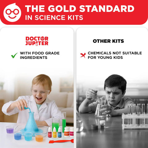 Comparison of science kits for kids showing Hands On Science Kit For Kids Aged 4 To 8 With 100 Plus Experiments, STEM Educational Toy.