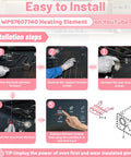 Installation instructions for Heavy Duty Oven Broil Heating Element Replacement For KitchenAid And Whirlpool Ranges Stoves Ovens Fits WP9760774