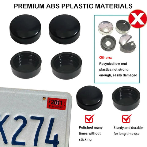 Gray Framed Bubble License Plate Cover Set 2 Pack Curved ABS Shield for 12x6 US Plates, caps, and screws shown.