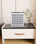 24 Drawer Plastic Parts Cabinet Organizer for Tools and Hardware on table, featuring polypropylene drawers for small parts storage