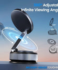 MagSafe Car Phone Holder With All Metal Aluminum Alloy Build 360 Degree Rotating adjustable mount on dashboard