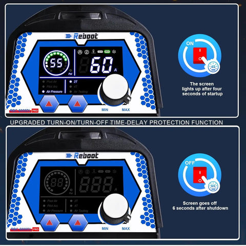 60 Amp Plasma Cutter With Pilot Arc Non Contact Ignition Dual Voltage 120V And 240V Large Digital Smart Screen