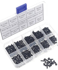 Premium Quality 500 Piece Metric Flat Head Laptop Screw Assortment Kit providing ten essential sizes in a plastic organizer.