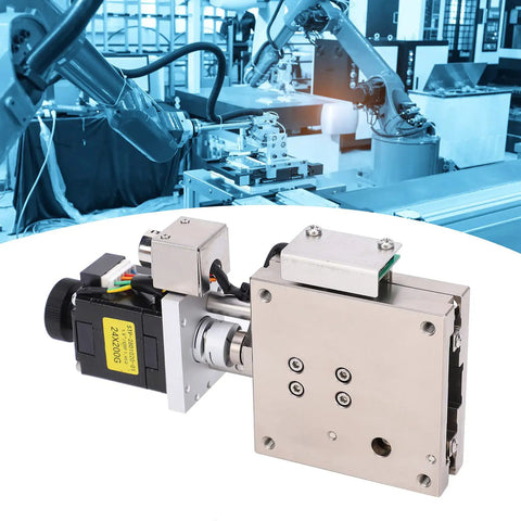 Precision Rail Slide Stage SPX615L With Cross Roller X Axis Platform And Stepper Motor Drive For CNC Machinery, 60x60 mm aluminum