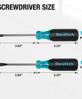 2 Piece S2 Steel Pro Grade Screwdriver Set With Non Slip Grip And Clearly Marked Specs Phillips And Flathead Drivers.