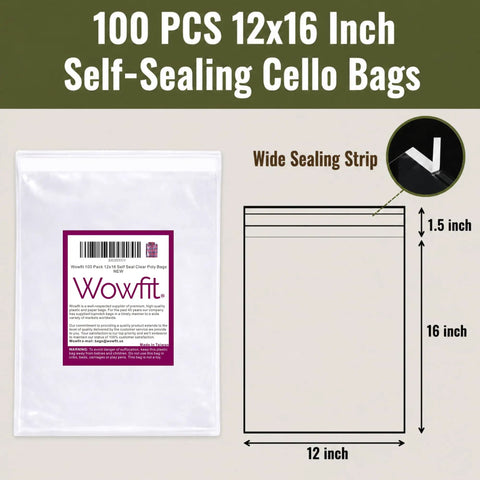 Heavy Duty 12x16 Self Sealing Plastic Storage Bags 100 Count Clear Thick Closure For Shirts Sweaters Solid Garment Protection Straight Up Reliable Closet Organization Game Changer For Every Home