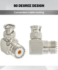 BNC Male to UHF Female SO239 Right Angle Coax Connector for Ham Radio CB Antenna and Scanner Gear 2 Pack RF Adapter