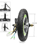 Killer 12 Inch 36V 500W Brushless Hub Motor Rear Wheel Conversion Kit With Pneumatic Tire And Disc Brake For Electric Scooters side view with dimensions