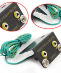 L Shaped Anti Static Socket Ring Ground Connector With 5 Point 5 Foot Green Terminal Cable For ESD Wrist Strap Grounding