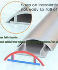 Self-Adhesive Aluminum Alloy Cable Cover For Floor And Wall No Fuss Raceway Cable Management with snap-on installation detail