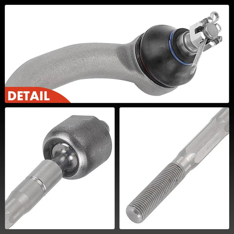 Front Inner And Outer Tie Rod End Kit For Acura MDX 2007 2013 detailed metal steering link and threaded end