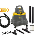 Contractor Wet Dry Vacuum Cleaner For Jobsites And Shops With 9.0 Gallon Tank 1200 Watt Power 7 Foot Hose Accessories Included