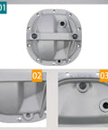 Heavy Duty 8.8 Rear Differential Cover Girdle System For Ford Mustang F150 Bronco Explorer top view and detailed angles
