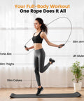 Woman using Tangle Free Jump Rope With Ball Bearings For Men Women And Kids Adjustable Steel Wire Rope And Ergonomic Foam Handles
