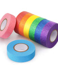 Eight Roll Rainbow Colored Masking Tape Set 0.6 Inch By 16 Yard Perfect For Crafting, Labeling, Scrapbooking, And Decor Projects, Water Resistant Crepe Paper Tape, Eco Friendly, 8 Bright Colors