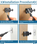 Installation procedure of Zero Hassle Heavy Duty Magnetic Push To Open Cabinet Latches showing steps with tools and components.