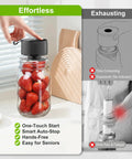 One Touch Auto Seal Mason Jar Vacuum Sealer Kit for Wide and Regular Mouth Jars sealing strawberries in a jar