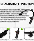 Crankshaft Position Sensor Replacement OEM 39180-2B000 391802B000 SU13885 For Hyundai Kia Dodge Engine Sensor Direct Fit High Quality Fits Tucson Accent Rio Soul And More Cars, black wired sensor