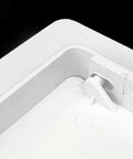 Close-up of Zero Stress Installation Removable Plastic Access Panel With Frame Built Right For Six By Nine Inch Openings.
