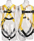 3D Ring Industrial Fall Protection Safety Harness ANSI Z359.11 2021 Compliant Full Body PPE shown on two mannequins