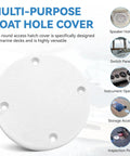 Slick Marine Deck Patch Round Access Hole Cover 4-1/8 Inch, white textured disc for sealing speaker and switch openings.