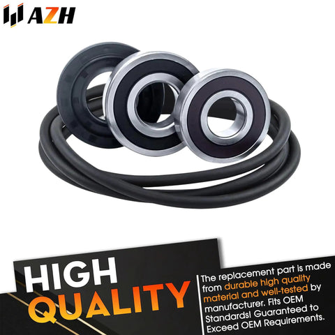 Fit This Straight Fire Washer Drum Bearing And Seal Setup To Kick Out Loud Screech Noise And Restore Full Spinning Power To Your Laundry Gear Without The Stress Or High Repair Tickets Today, featuring black rubber and metal bearings.