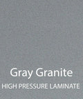 Gray granite laminate detail of 36 Inch Square 42 Inch High Pub Height Cocktail Table For Standing Or Stools With Gray Granite Laminate Top And Backer Sheet Cast Iron Base Made In USA Leveling Glides Commercial Grade.