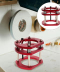 Sturdy Iron Router Lift Table Base With Red Finish For Small Electric Tenoning And Trimming Machines, Featuring Easy Clean Design.
