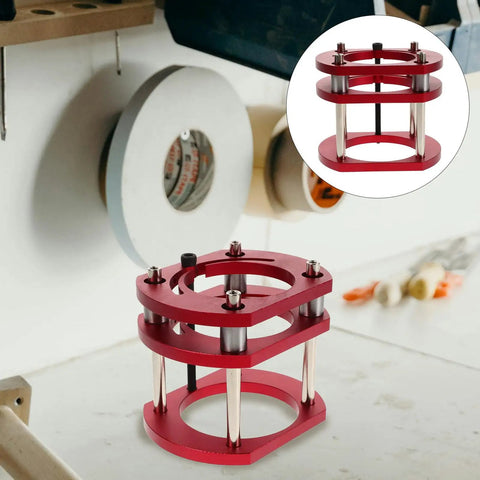 Sturdy Iron Router Lift Table Base With Red Finish For Small Electric Tenoning And Trimming Machines, Featuring Easy Clean Design.