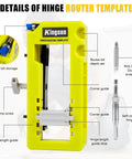 All In One Door Hinge Mortiser And Router Template Kit For 3 To 5 Inch Hinges With One Quarter Or Five Eighths Inch Thickness, Easy To Use Hinge Installation Jig For Square And Round Corner Doors, Produces Clean Mortises, Quick Setup, And Pro Level Fit with router bits and guide features