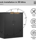 Heavy Duty Metal Storage Cabinet With Locking Doors And Adjustable Shelves, 36 Inch Tall Steel Cabinet, quick 30 min installation guide.