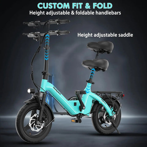 Folding Electric Bike For Adults And Teens With 400W Motor UL Certified Commuter Ebike 23 MPH Top Speed And 25 Mile Range 36V 10Ah Battery Dual Disc Brakes Compact Portable And Easy To Fold, height adjustable