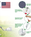 6 Foot Double Sided American Flag Golf Flagstick for Putting Green Portable Five Section Pole with USA Flag Details