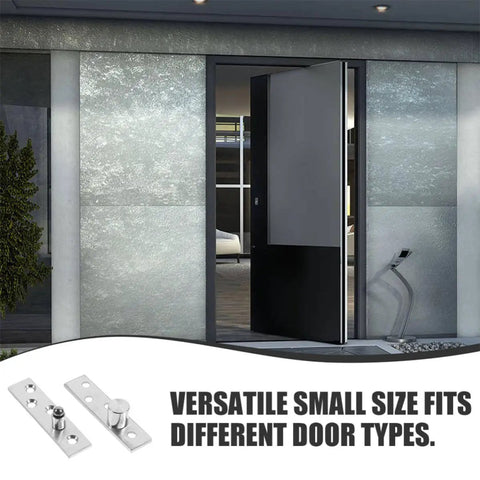 Two Pairs Stainless Steel Pivot Door Hinges 360 Degree Hidden Center Hung For Doors 20 To 40 mm Thickness Sleek Modern Design