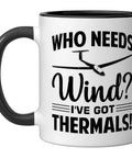 Black And White Ceramic Mug For Sailplane Pilot And Glider Enthusiast, Dope Aviation Lover Coffee Cup For Soaring Skies with glider graphic