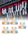 3 In 6 Out Quick Wiring Splice Cable Connector 41A 450V with red copper contacts in PA fire retardant housing near control panel.