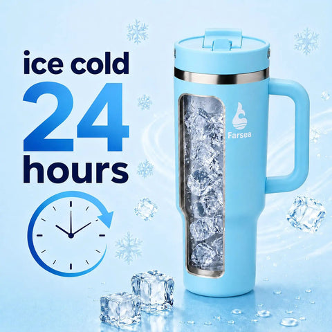 40 Oz Double Wall Insulated Travel Tumbler With Detachable Paracord Handle And Leakproof Lid Keep Drinks Iced Cold All Day Long