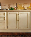 Six Pack Light Brushed Brass Cabinet Pulls Two Center To Center Lengths 7.5 Inches And 8.8 Inches Zinc Alloy Drawer Handles Kitchen Cabinet Hardware With M4 Screws For Easy Install on beige kitchen cabinets