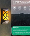 Solar Flame Lanterns Outdoor Lights 6 Pack Waterproof Wall Lanterns With Realistic 3D Flickering Flames in rain